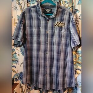 NWOT Harley Davidson Linen Button Down Short Sleeve